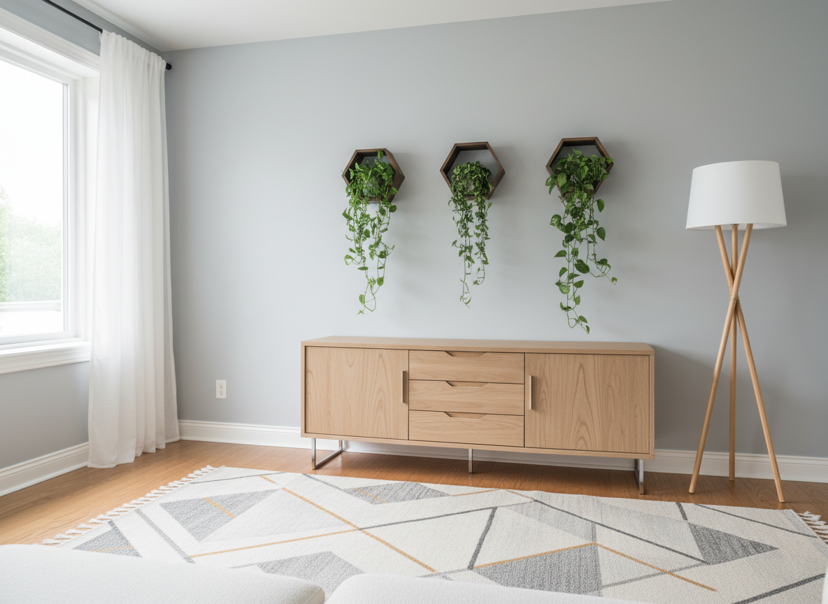 Plant-Optimized Hexagon Floating Shelves - Handcrafted Wood Display for Plant Parents (9.25" Deep)