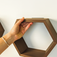 Plant-Optimized Hexagon Floating Shelves - Handcrafted Wood Display for Plant Parents (9.25" Deep)