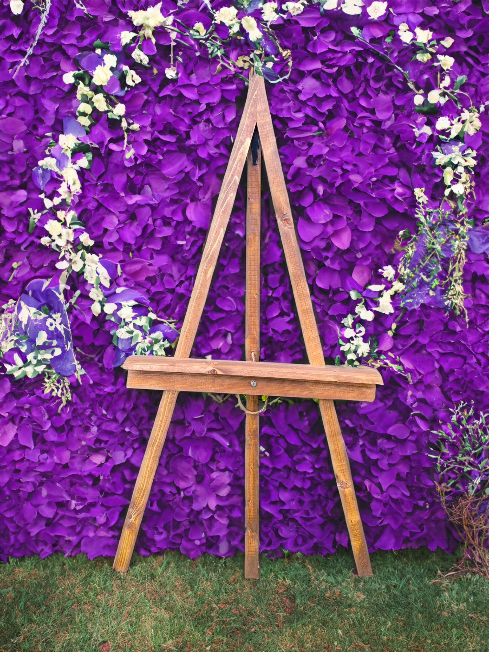 Wooden Floor Easel with Adjustable Shelf - Wedding Sign Display