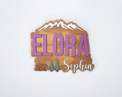 Nursery Name Sign - Personalized Woodland Theme Sign