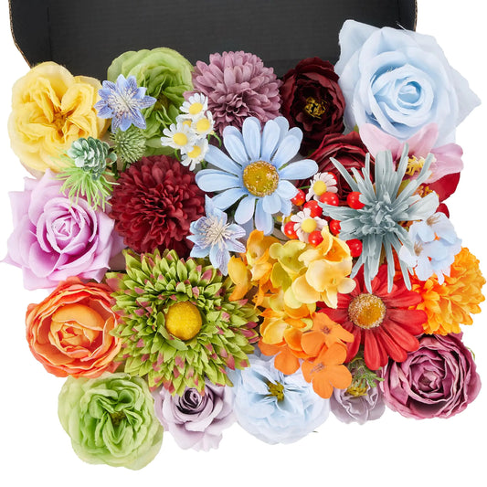 Artificial Flowers Combo Box -  38PCS Silk Flower Mix