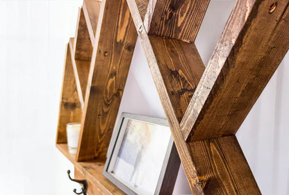 5-Peak Mountain Shelf with Hooks  - 42'' x 24''