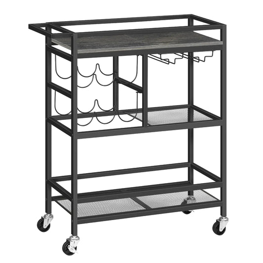 3-Tier Bar Cart with Wheels