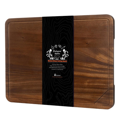 Walnut Wood Cutting Board with Juice Groove - 24x18 inch