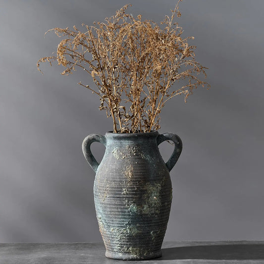 Large Ceramic Rustic Vase - 9.8 inch