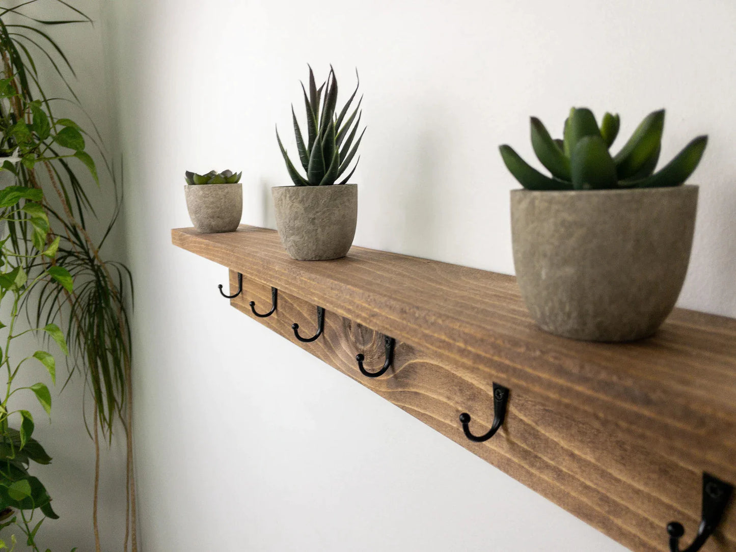 Coat Rack Shelf, Wall Coat Rack with Shelf, Wall Shelf with Hooks, Entryway Shelf