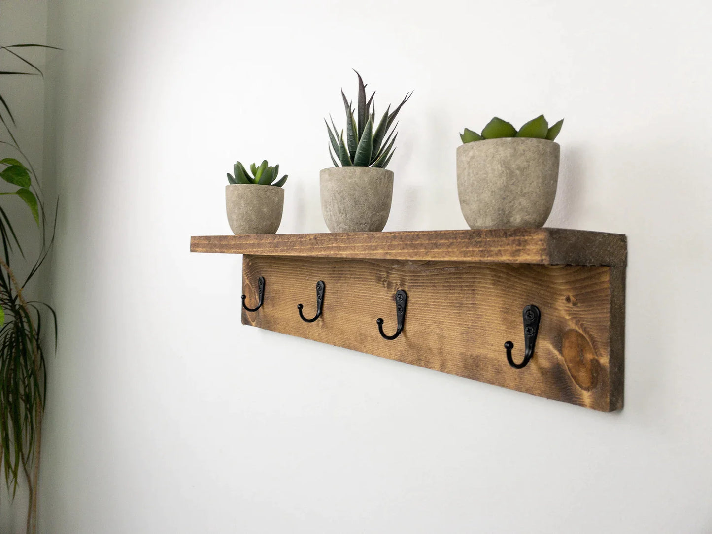 Coat Rack Shelf, Wall Coat Rack with Shelf, Wall Shelf with Hooks, Entryway Shelf