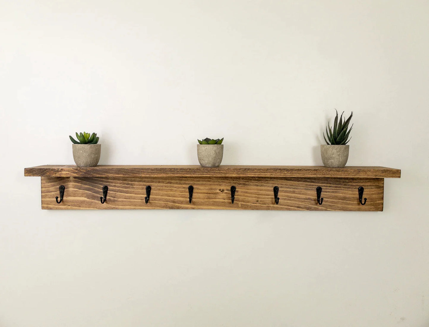  Coat Hooks with Shelf Wall-Mounted, Entryway Shelf