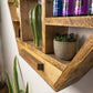 Large Hexagon Wall Shelf - 28"x 24.2" - Essential Oil Shelf -  Crystal display shelf. Floating hexagon shelf with optional drawer.