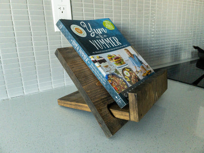 Cookbook Holder - Adjustable Wood Cookbook Stand - Tablet stand - Book stand - Recipe holder