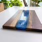 Epoxy Cutting Board | Charcuterie Board | Walnut Epoxy Resin Live Edge Cheese Tray | Serving Board | Wedding/Anniversary Gift