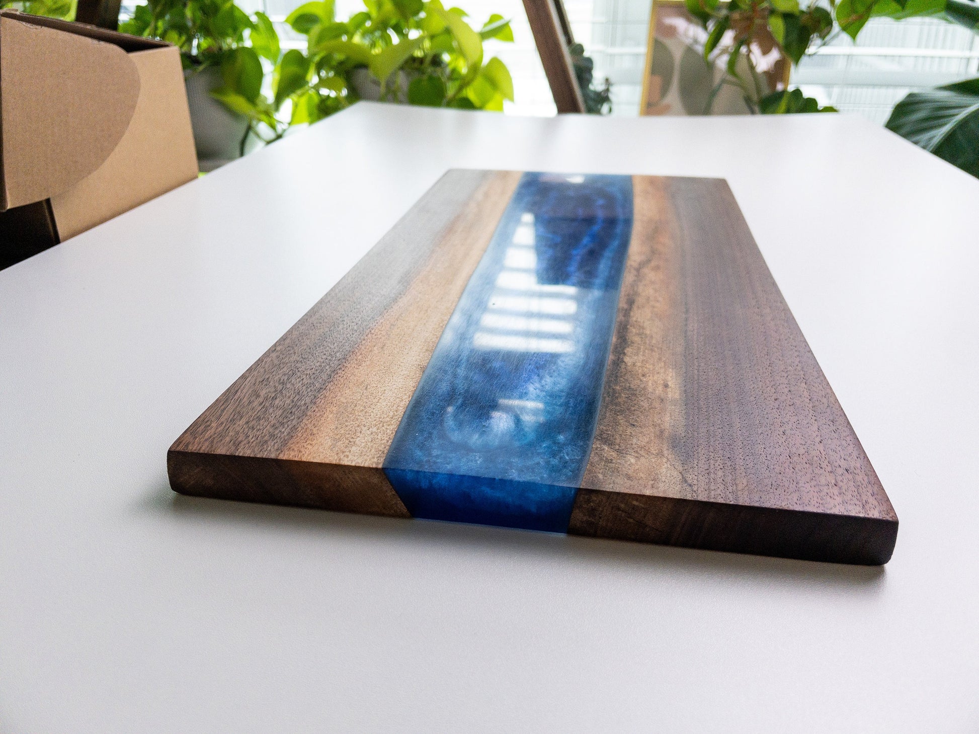 Epoxy Cutting Board | Charcuterie Board | Walnut Epoxy Resin Live Edge Cheese Tray | Serving Board | Wedding/Anniversary Gift