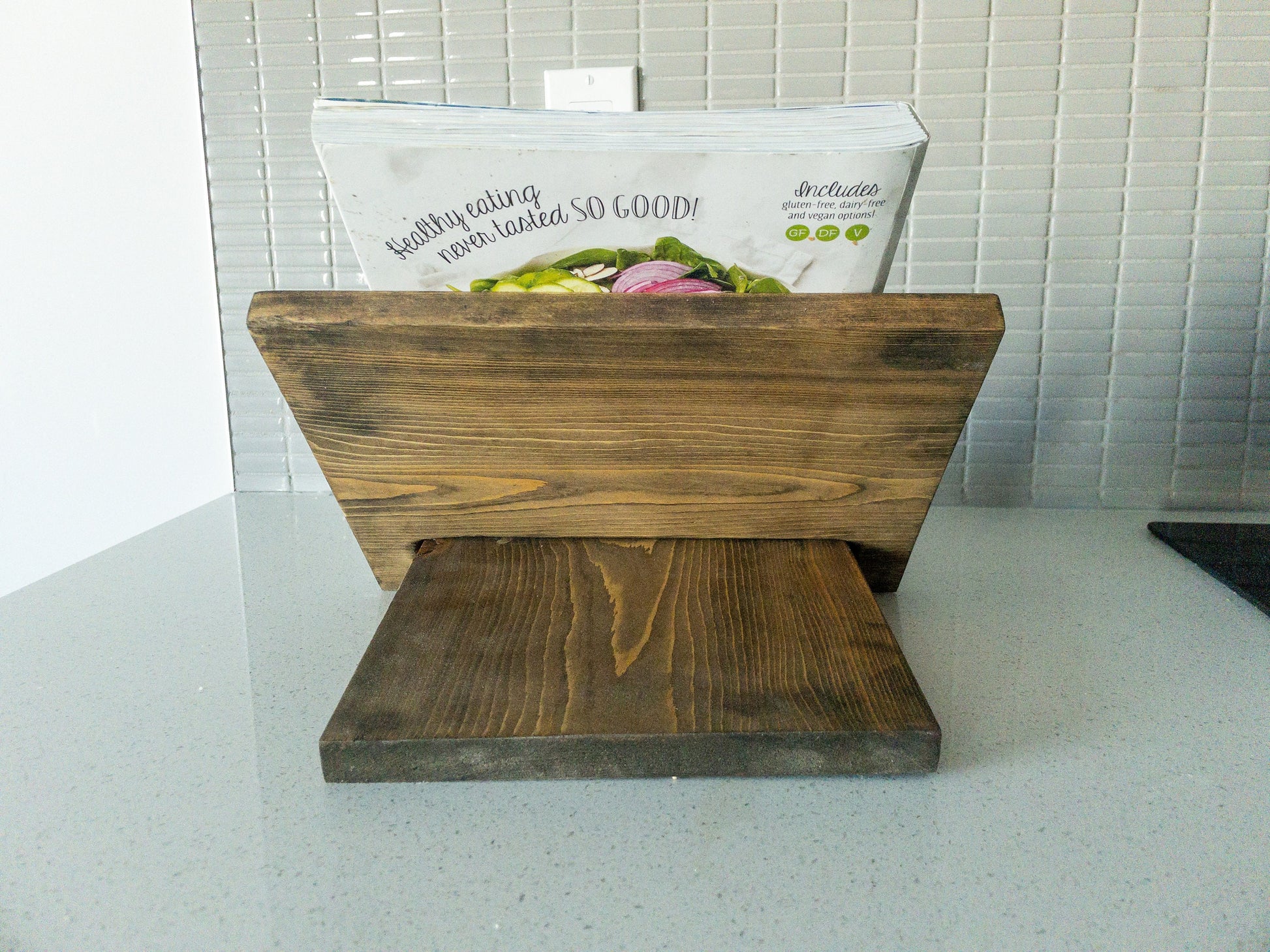 Cookbook Holder - Adjustable Wood Cookbook Stand - Tablet stand - Book stand - Recipe holder
