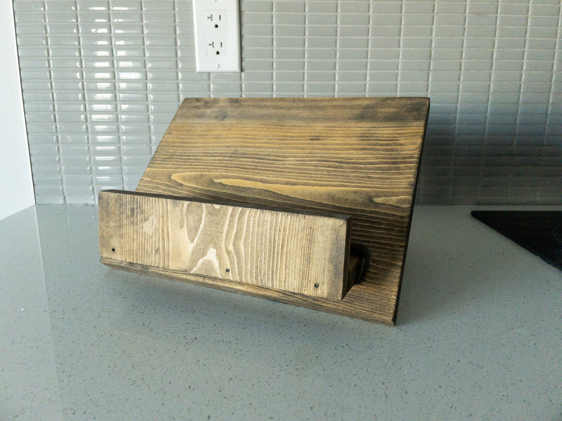 Cookbook Holder - Adjustable Wood Cookbook Stand - Tablet stand - Book stand - Recipe holder