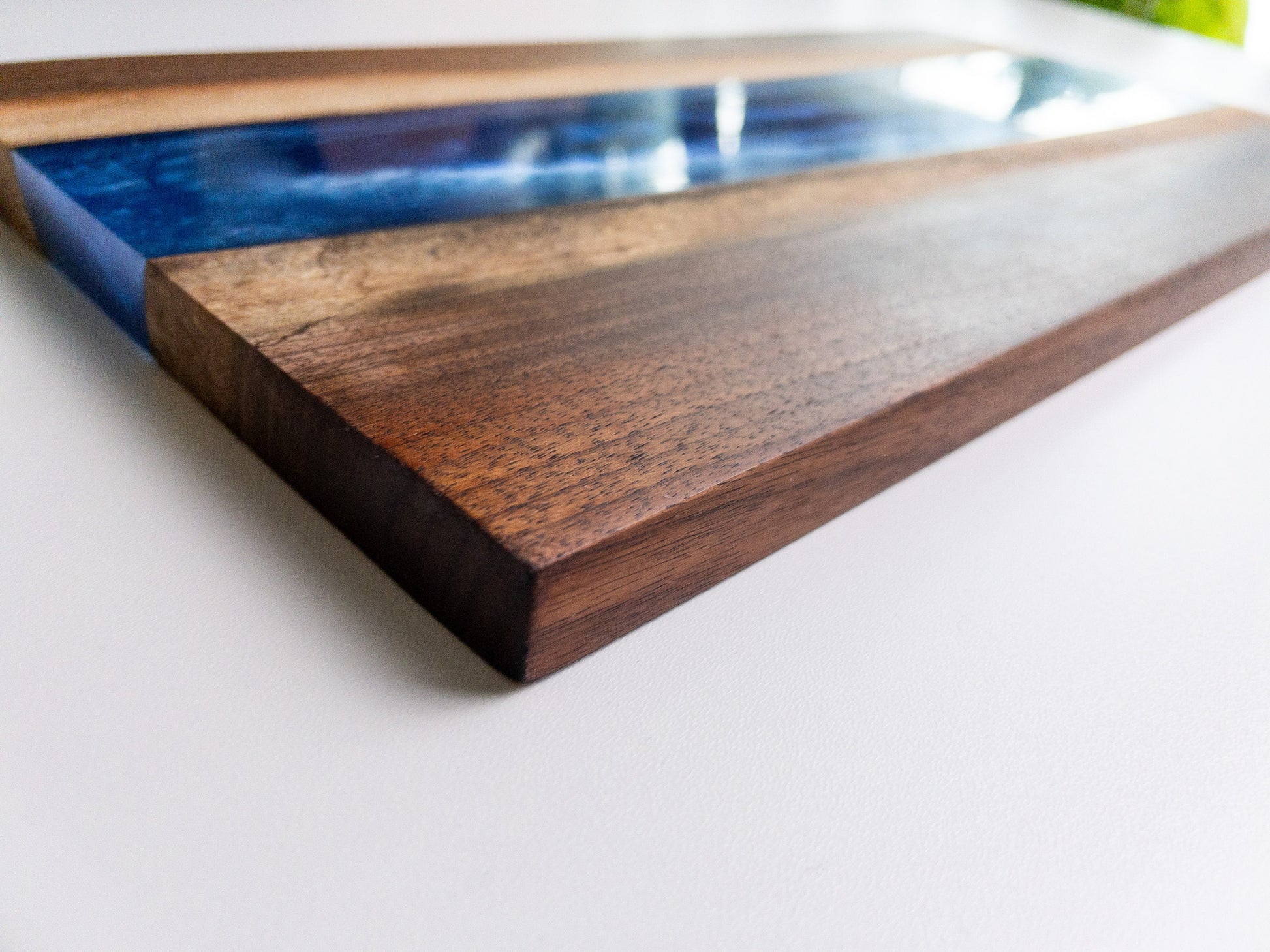 Epoxy Cutting Board | Charcuterie Board | Walnut Epoxy Resin Live Edge Cheese Tray | Serving Board | Wedding/Anniversary Gift