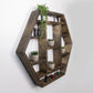 Large Hexagon Wall Shelf - 28"x 24.2" - Essential Oil Shelf -  Crystal display shelf. Floating hexagon shelf with optional drawer.