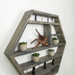 Large Honeycomb Wall Shelf - 28"x 24.2" - Crystal display shelf. Floating hexagon shelf with optional drawer.