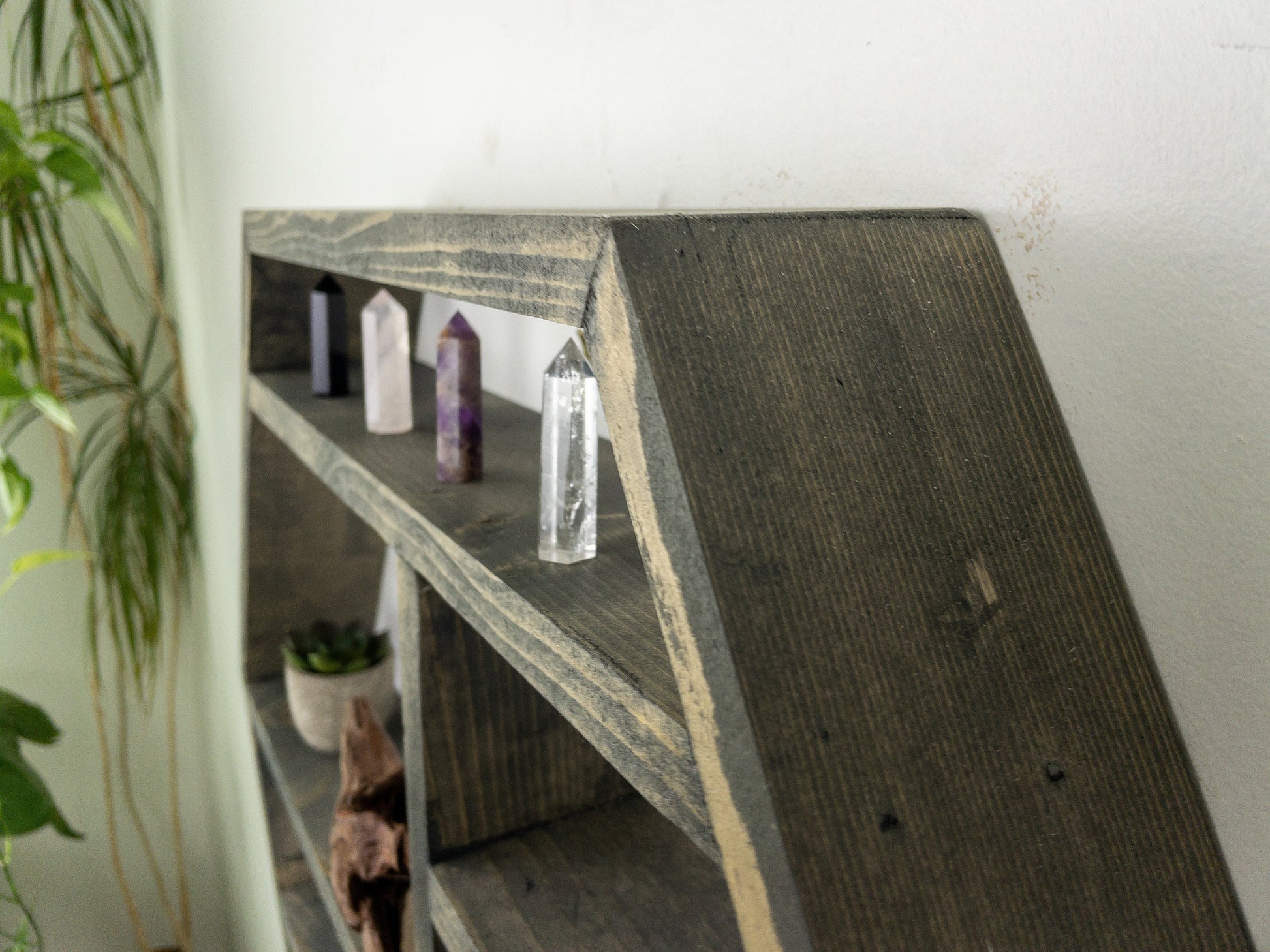 Large Honeycomb Wall Shelf - 28"x 24.2" - Crystal display shelf. Floating hexagon shelf with optional drawer.