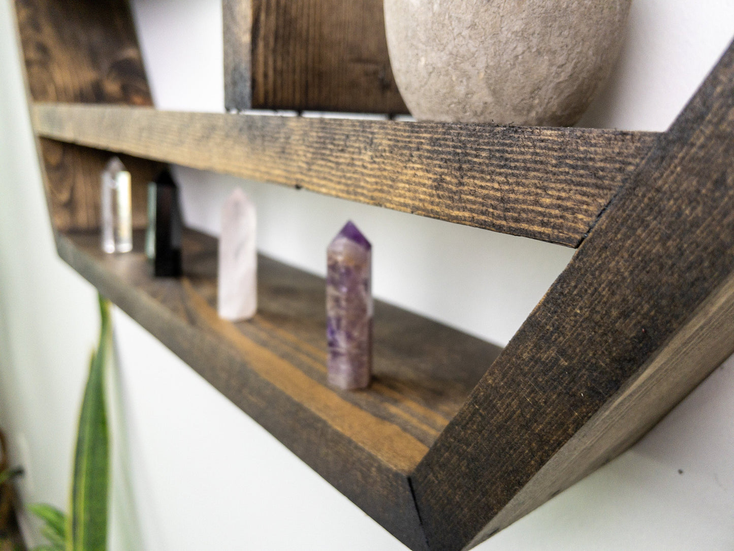 Large Essential Oil Shelf - Honeycomb Wall Shelf - 28"x 24.2" - Crystal display shelf. Floating hexagon shelf with optional drawer.