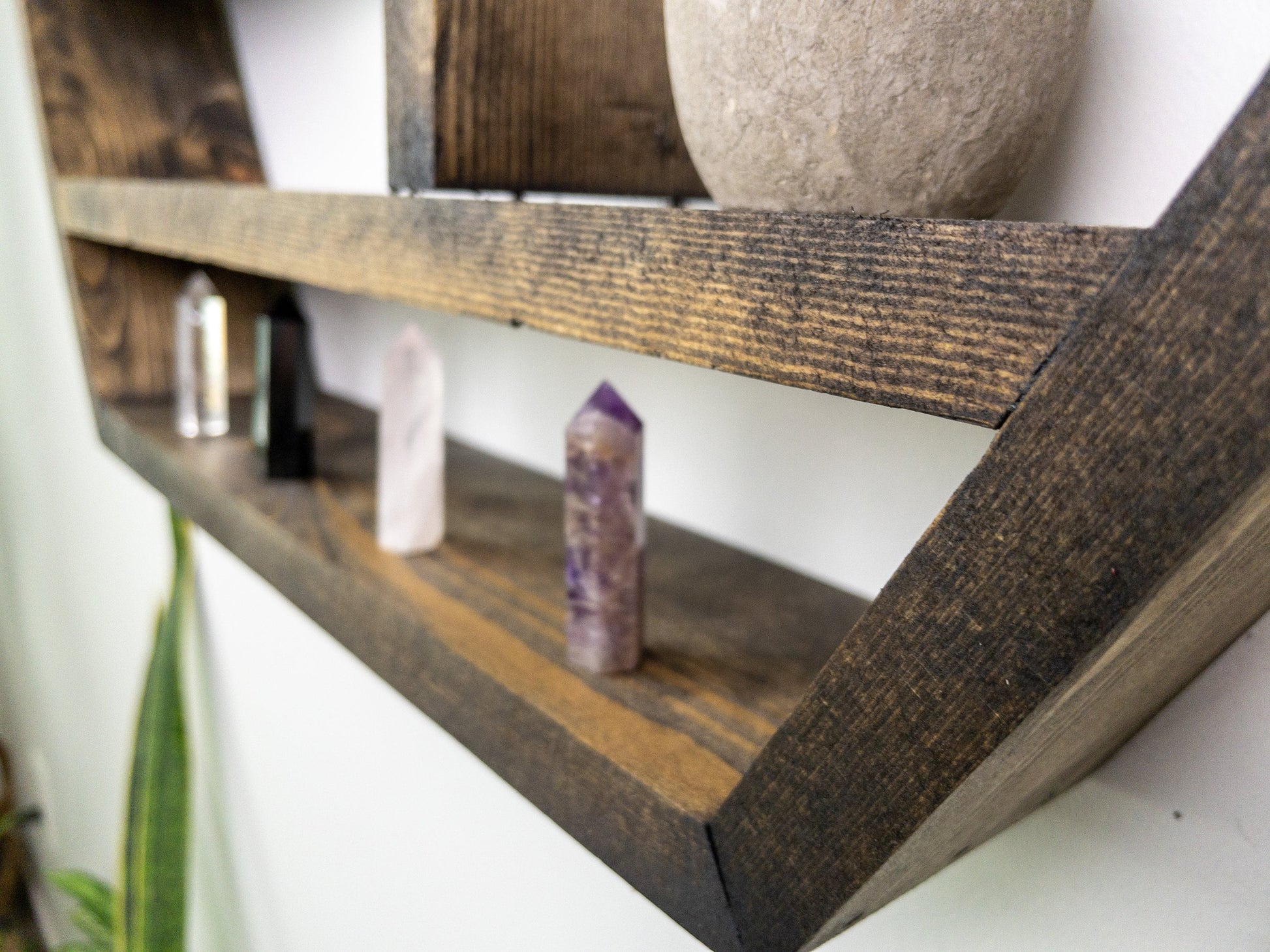 Large Essential Oil Shelf - Honeycomb Wall Shelf - 28"x 24.2" - Crystal display shelf. Floating hexagon shelf with optional drawer.
