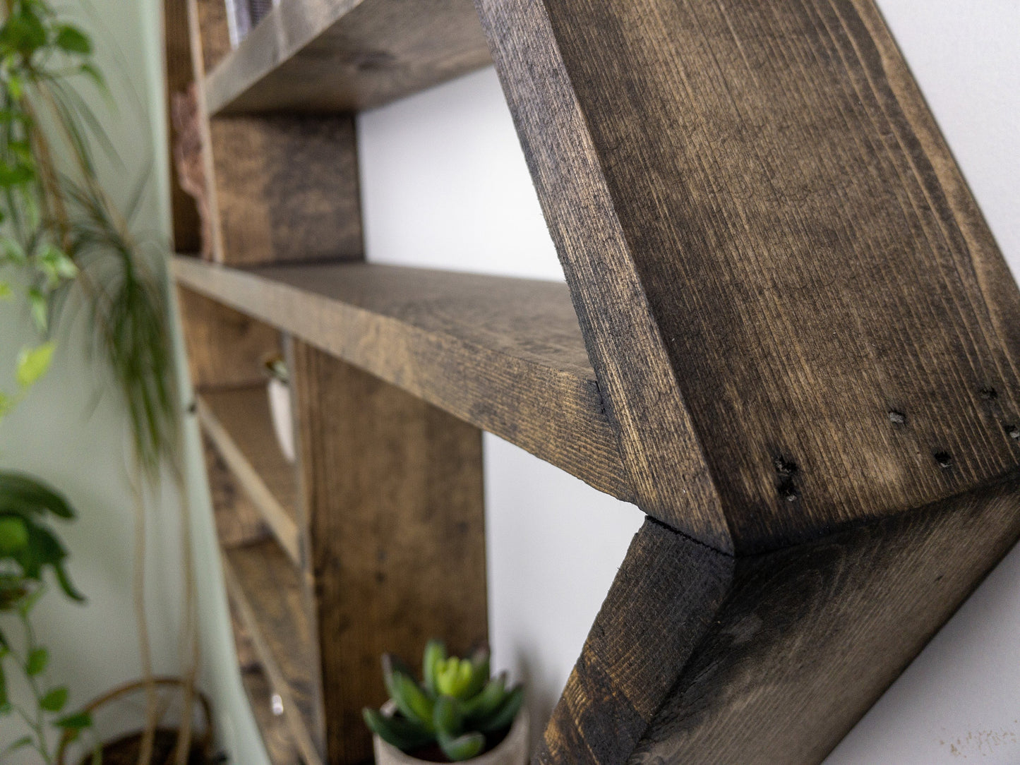Large Essential Oil Shelf - Honeycomb Wall Shelf - 28"x 24.2" - Crystal display shelf. Floating hexagon shelf with optional drawer.