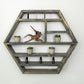 Large Honeycomb Wall Shelf - 28"x 24.2" - Crystal display shelf. Floating hexagon shelf with optional drawer.