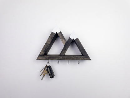XS Mountain Shelf Key Holder - Entryway Organizer, Key Holder for Wall, Rustic Decor