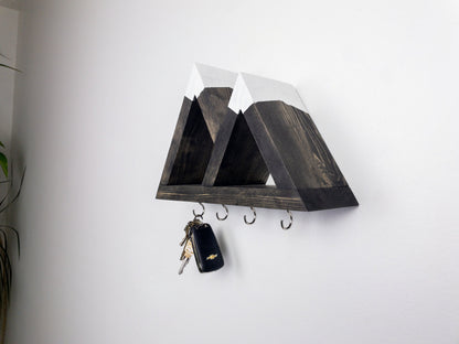 XS Mountain Shelf Key Holder - Entryway Organizer, Key Holder for Wall, Rustic Decor