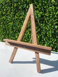 Small Wooden Easel with Adjustable Shelf - Mini Wood Easel - Rustic Event Stand for Signage