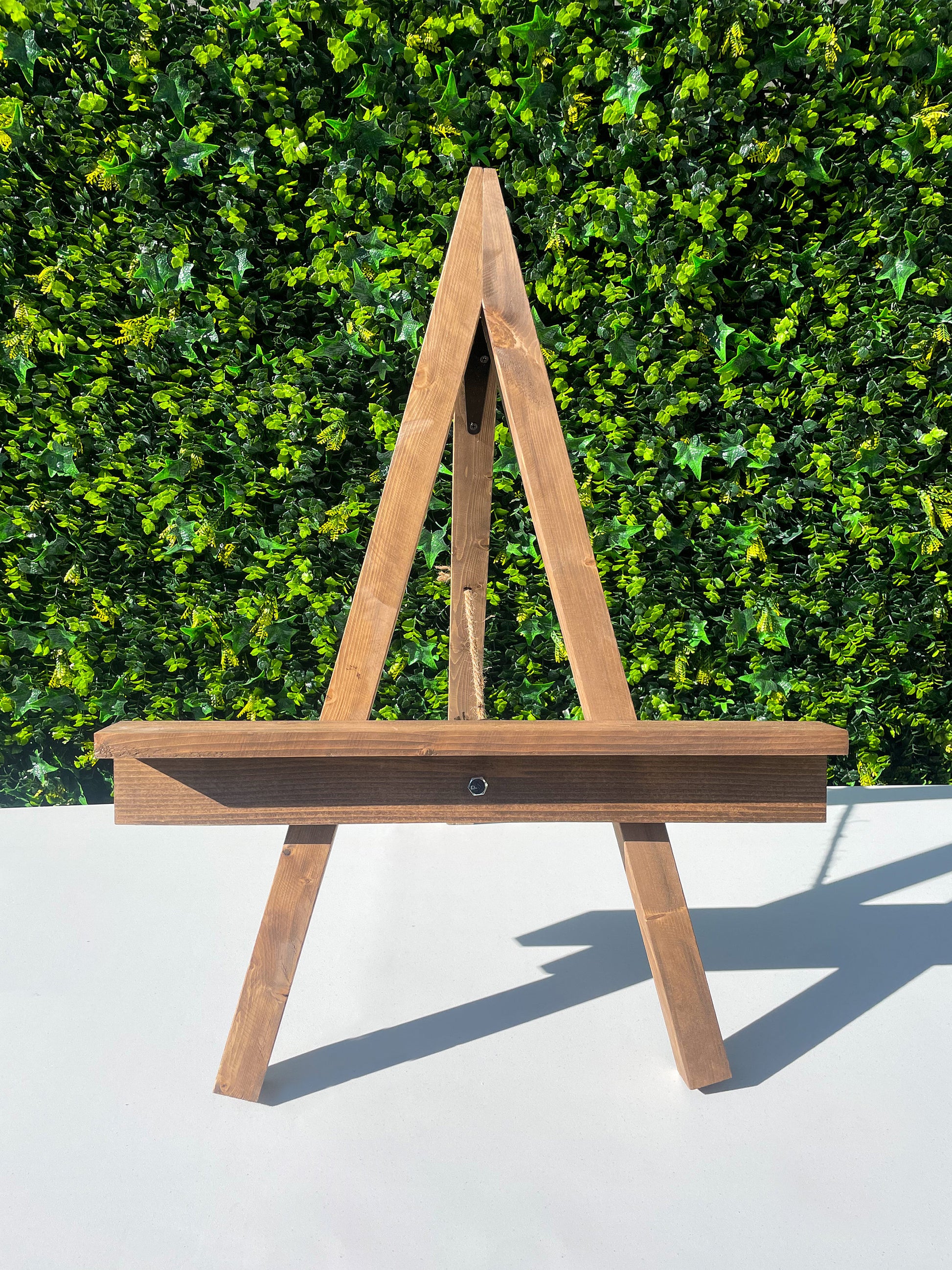 Mini Table Top Easel with Adjustable Shelf - Mini Wood Easel - Rustic Event Stand for Signage