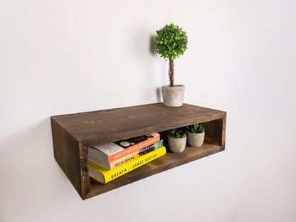 Floating Night Stand, Floating Side Table, Floating Bedside Table, Rustic Nightstand