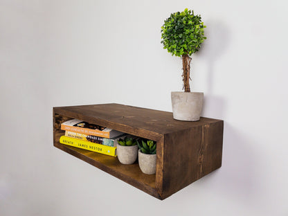 Floating Night Stand, Floating Side Table, Floating Bedside Table, Rustic Nightstand