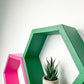 Set of 4 Hexagon Shelves, Multi Colored Hexagons, Honeycomb Shelves, Plant Shelves, Wall Decor