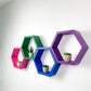 Set of 4 Hexagon Shelves, Multi Colored Hexagons, Honeycomb Shelves, Plant Shelves, Wall Decor