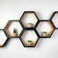 Set of 6 Hexagon Shelves, Two Tone, Two Color, Honeycomb Shelves, Plant Shelves, Wall Decor