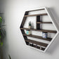 Essential Oil Shelf - Honeycomb Wall Shelf - 28"x 24.2" - Crystal display shelf. Floating hexagon shelf
