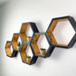 Set of 6 Hexagon Shelves, Two Tone, Two Color, Honeycomb Shelves, Plant Shelves, Wall Decor