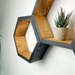 Set of 6 Hexagon Shelves, Two Tone, Two Color, Honeycomb Shelves, Plant Shelves, Wall Decor