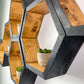 Set of 6 Hexagon Shelves, Two Tone, Two Color, Honeycomb Shelves, Plant Shelves, Wall Decor