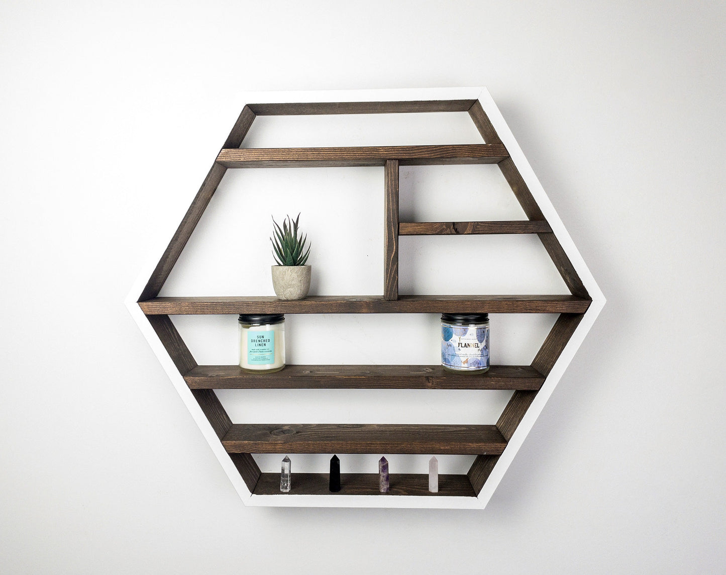 Beautiful Wood Honeycomb Shelves Wall Mounted Floating Hexagon