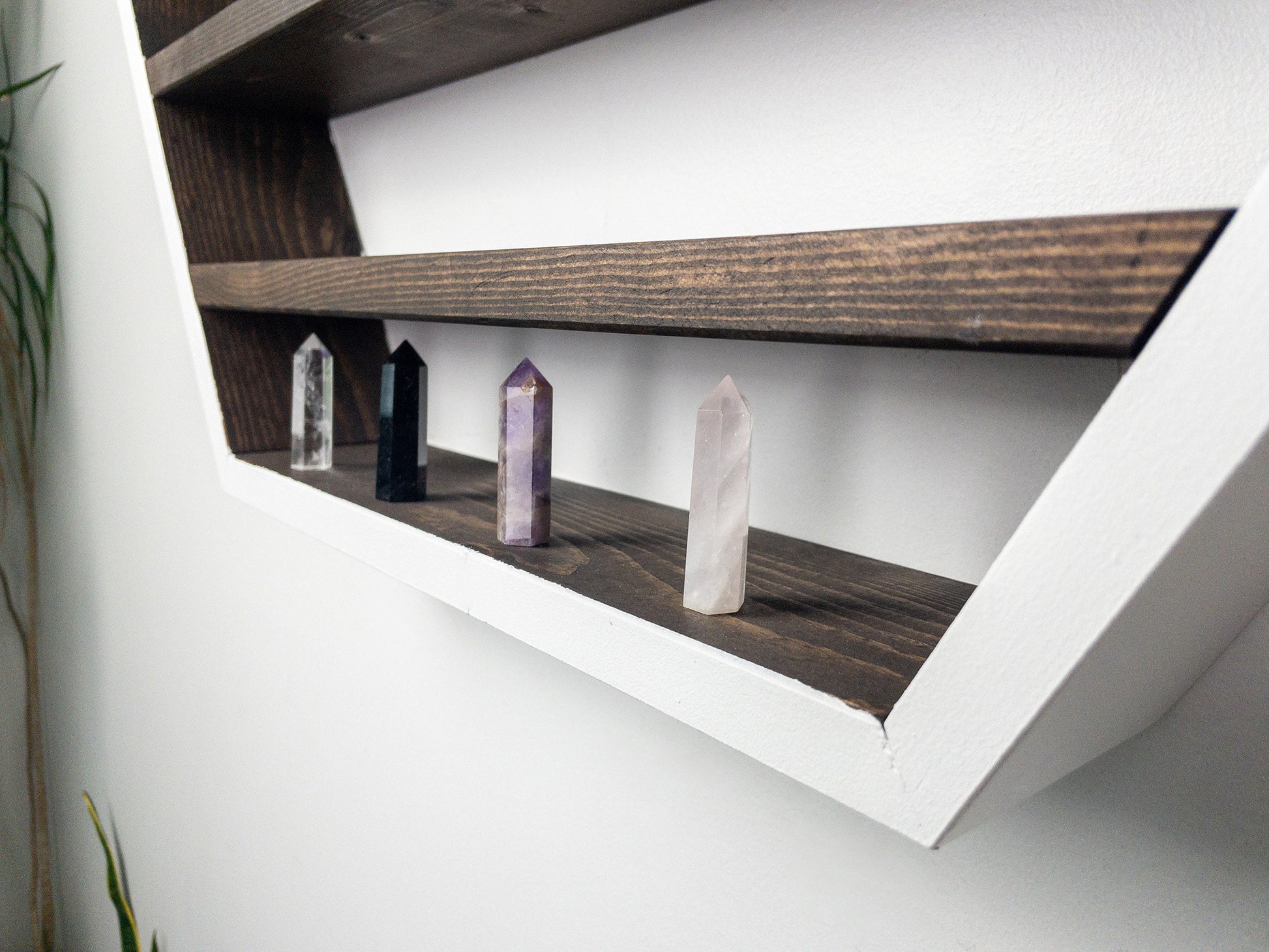 Essential Oil Shelf - Honeycomb Wall Shelf - 28"x 24.2" - Crystal display shelf. Floating hexagon shelf