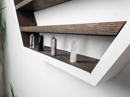 Essential Oil Shelf - Honeycomb Wall Shelf - 28"x 24.2" - Crystal display shelf. Floating hexagon shelf