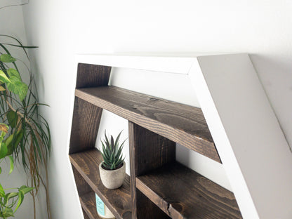 Essential Oil Shelf - Honeycomb Wall Shelf - 28"x 24.2" - Crystal display shelf. Floating hexagon shelf