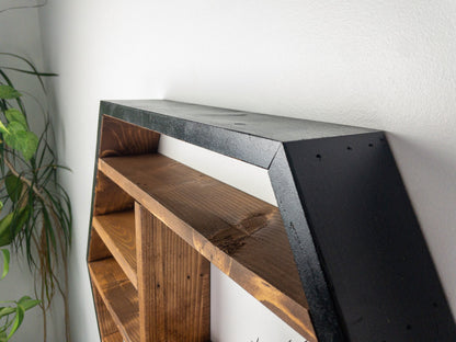 Essential Oil Shelf - Honeycomb Wall Shelf - 28"x 24.2" - Crystal display shelf. Floating hexagon shelf